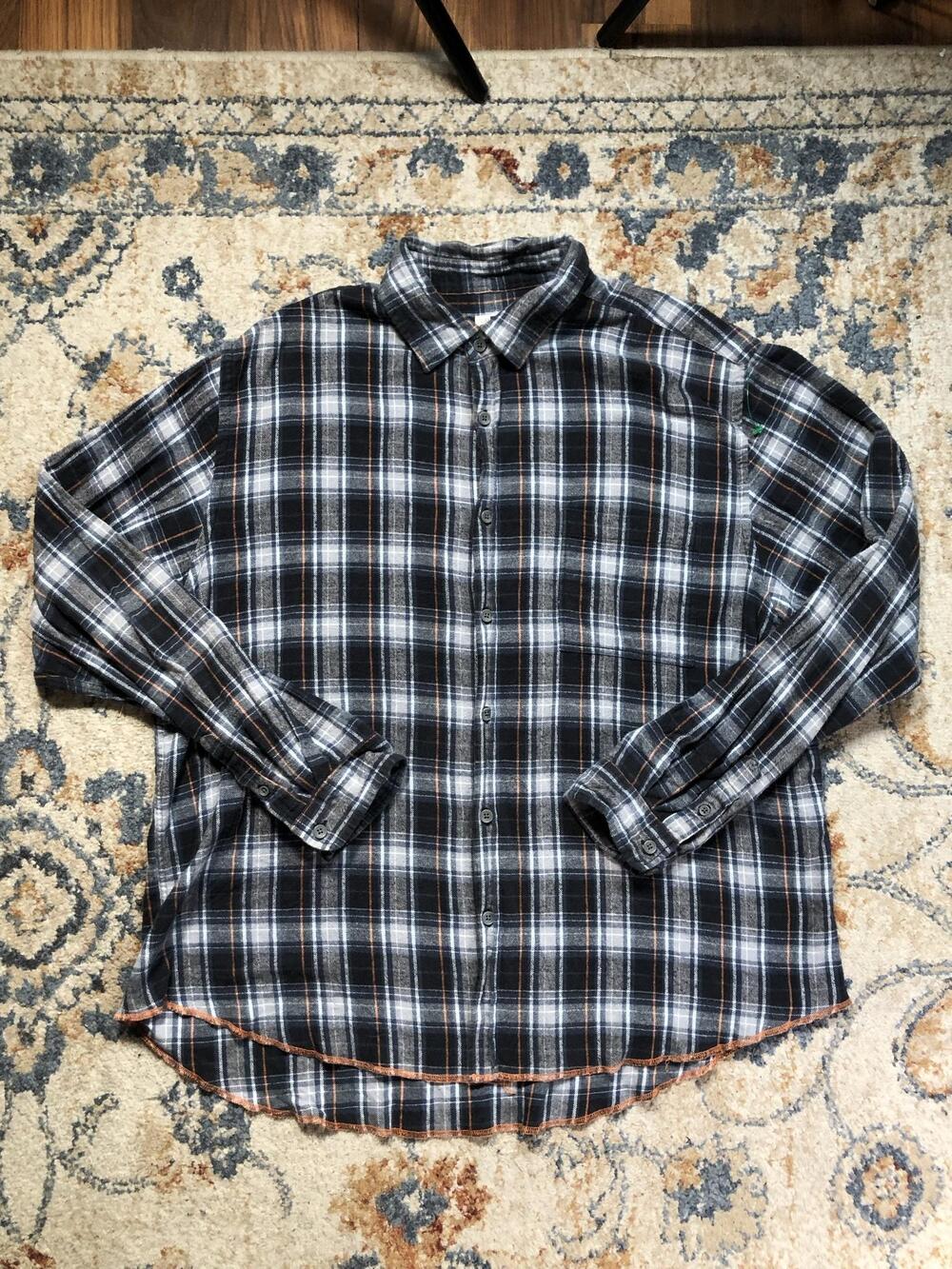 Carbon2cobalt Shirt Mens L Black Plaid Flannel Long Sleeve Button Up Casual